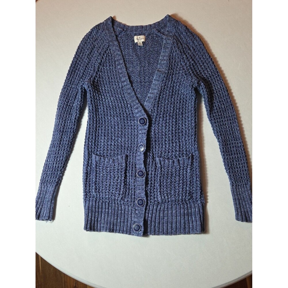 American Eagle 100% Cotton Knit Cardigan V-Neck Sweater Size S